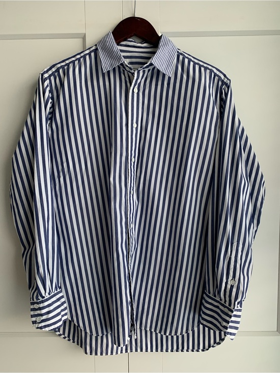 rag & bone Tops - Rag & Bone Women Blue and White Vertical Stripe Dress Shirt size l